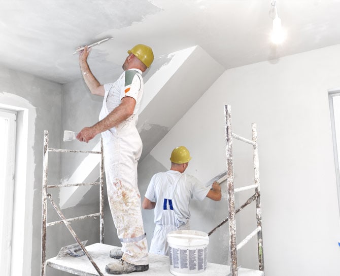 Professional ceiling painters ensuring smooth, flawless finish in interior spaces.
